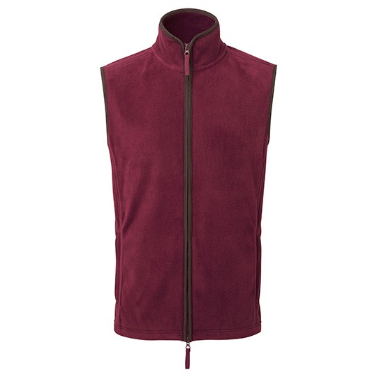 Bezrekawnik Meski Polarowy PW803 - Burgundy (ca. Pantone 209C) & Brown (ca. Pantone 4975C)