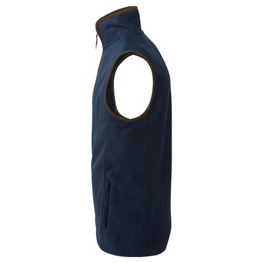 Bezrękawnik Męski Polarowy PW803 - Navy (ca. Pantone 533C) & Brown (ca. Pantone 4975C)