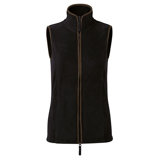 Bezrekawnik Damski Polarowy PW804 - Black (ca. Pantone Black C) & Brown (ca. Pantone 4975C)