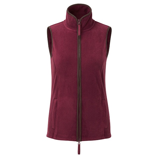 Bezrekawnik Damski Polarowy PW804 - Burgundy (ca. Pantone 209C) & Brown (ca. Pantone 4975C)