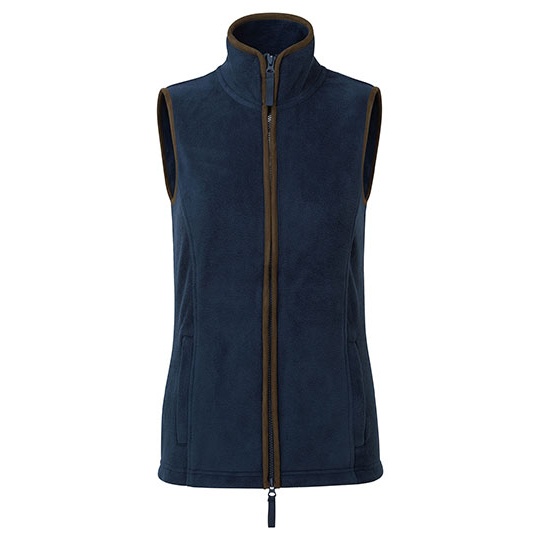 Bezrekawnik Damski Polarowy PW804 - Navy (ca. Pantone 533C) & Brown (ca. Pantone 4975C)