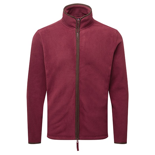 Bluza Meska Z Zamkiem Polarowa PW823 - Burgundy (ca. Pantone 209C) & Brown (ca. Pantone 4975C)