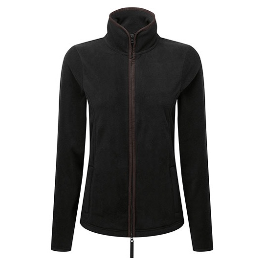 Bluza Damska Polarowa PW824 - Black (ca. Pantone Black C) & Brown (ca. Pantone 4975C)