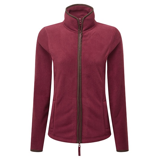 Damska bluza polarowa PW824 - Burgundy (ca. Pantone 209C) & Brown (ca. Pantone 4975C)