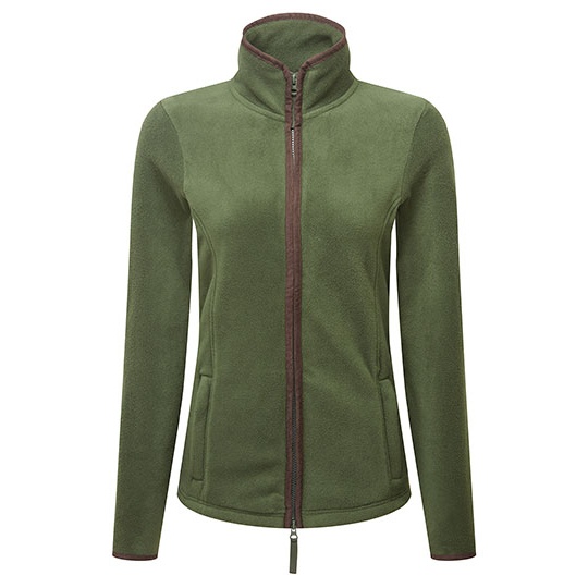 Bluza Damska Polarowa PW824 - Moss Green (ca. Pantone 2410C) & Brown (ca. Pantone 4975C)