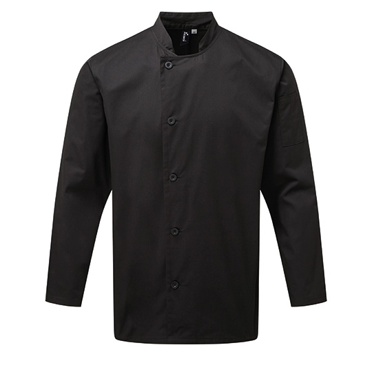 Marynarka Kucharska Dlugi Rekaw Twill PW901 - Black (ca. Pantone Black C)