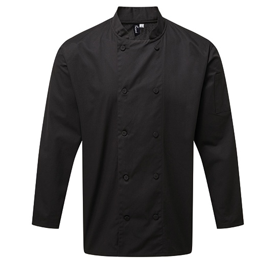 Bluza Kucharska Dlugi Rekaw Bawelna Twill PW903 - Black (ca. Pantone Black C)