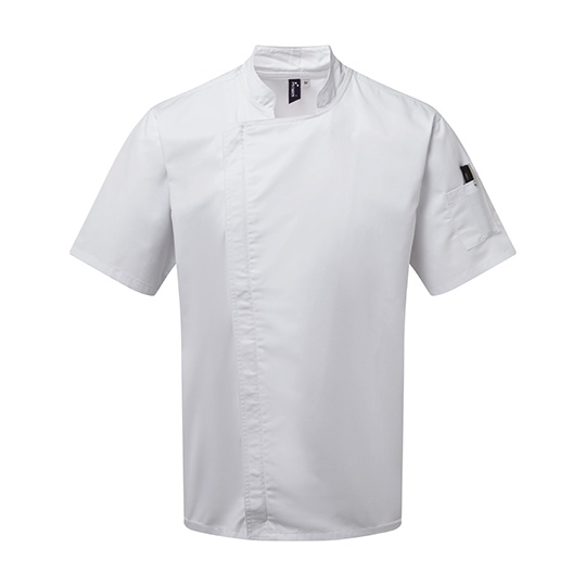 Kurtka Kucharska Krotki Rekaw Denim Bawelna Twill PW906 - White