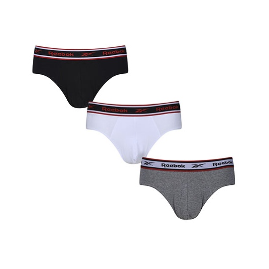 Slipy Klasyczne Bawelniane z Elastanem z Rozporkiem RBK8241 - Black & White & Grey Marl