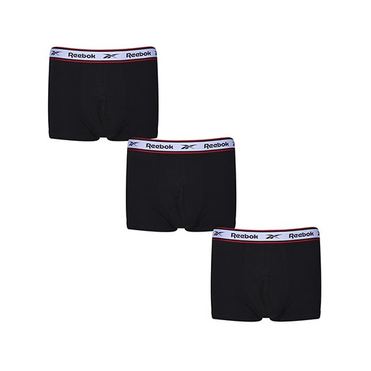 Bokserki Męskie Bawełniane z Elastanem RBK8265 - Black & Black & Black