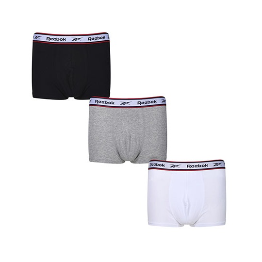 Bokserki Męskie Bawełniane z Elastanem RBK8265 - Black & Grey Marl