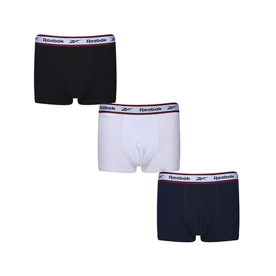 Bokserki Meskie Bawelniane z Elastanem RBK8265 - Black & White & Navy