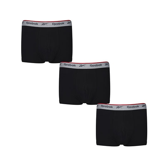 Bokserki Męskie Bawełniane z Elastanem RBK8266 - Black & Black & Black