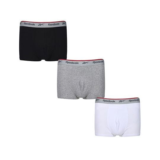 Bokserki Męskie Bawełniane z Elastanem RBK8266 - Black & Grey Marl