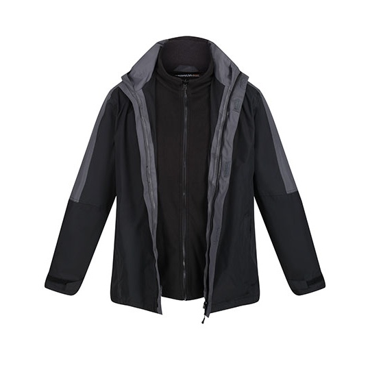 Kurtka Klasyczna Wodoodporna Wiatroszczelna 3w1 RG1300 - Black & Seal Grey (Solid)