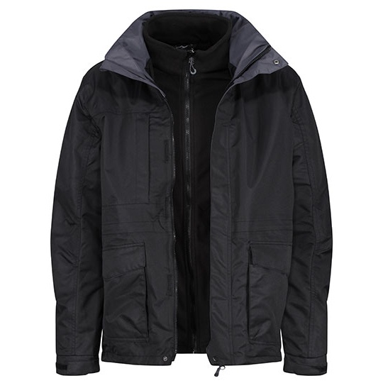 Kurtka Meska 3w1 Wodoodporna Oddychajaca Wiatroszczelna z Polarem RG1470 - Black