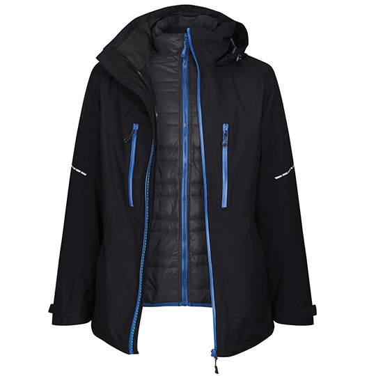 Kurtka 3w1 Meska Wodoodporna Oddychajaca Stretch RG156 - Black & Oxford Blue