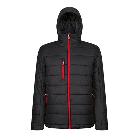 Kurtka Ocieplana Ripstop z Recyklingu RG241 - Black & Classic Red