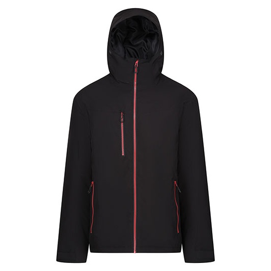 Kurtka Ocieplana z Kapturem Wodoodporna Oddychajaca Stretch RG253 - Black & Classic Red