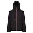 Kurtka Ocieplana z Kapturem Wodoodporna Oddychająca Stretch RG253 - Black & Classic Red