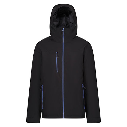 Kurtka Ocieplana z Kapturem Wodoodporna Oddychajaca Stretch RG253 - Black & New Royal