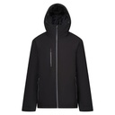 Kurtka Ocieplana z Kapturem Wodoodporna Oddychająca Stretch RG253 - Black & Seal Grey