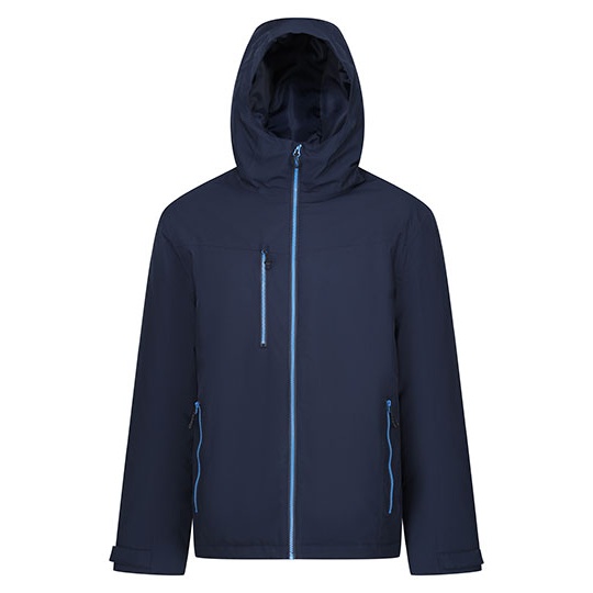 Kurtka Ocieplana z Kapturem Wodoodporna Oddychajaca Stretch RG253 - Navy & French Blue