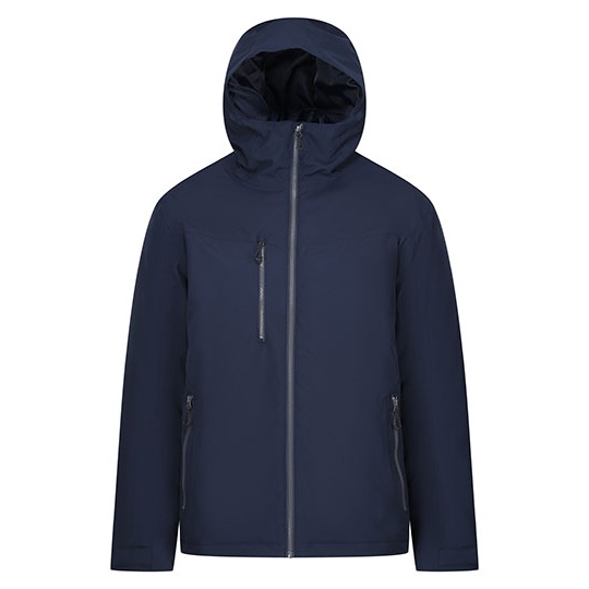 Kurtka Ocieplana z Kapturem Wodoodporna Oddychajaca Stretch RG253 - Navy & Seal Grey