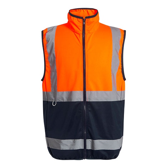 Kamizelka Meska Hi-Vis Poliester Recyklingowany RG257 - Orange & Navy