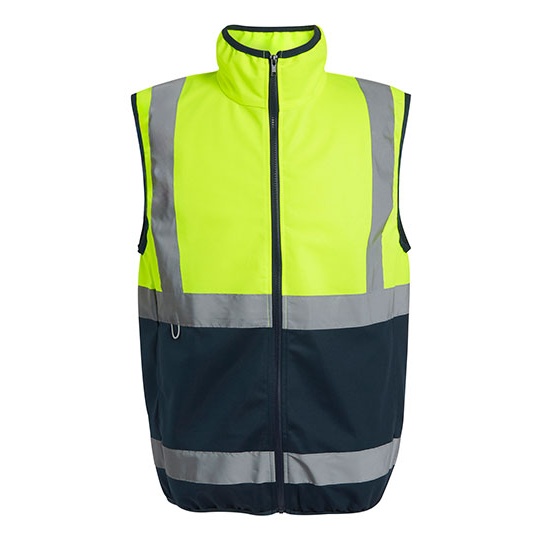Kamizelka Meska Hi-Vis Poliester Recyklingowany RG257 - Yellow & Navy
