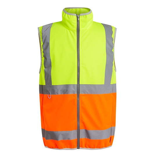 Kamizelka Męska Hi-Vis Poliester Recyklingowany RG257 - Yellow & Orange