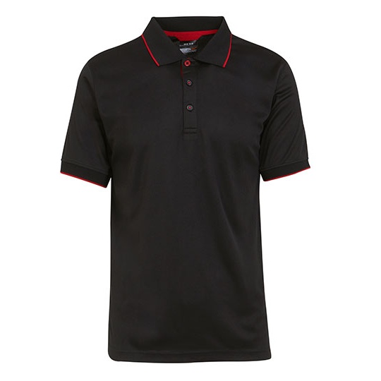 Koszulka Polo Meska Poliestrowa Odprowadzajaca Wilgoc RG264 - Black & Classic Red