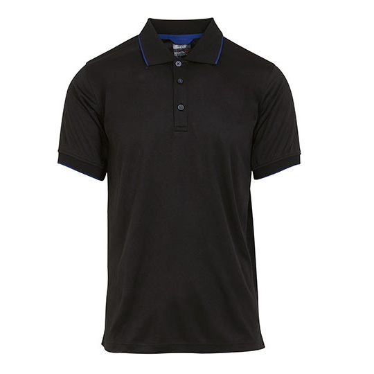 Koszulka Polo Meska Poliestrowa Odprowadzajaca Wilgoc RG264 - Black & New Royal