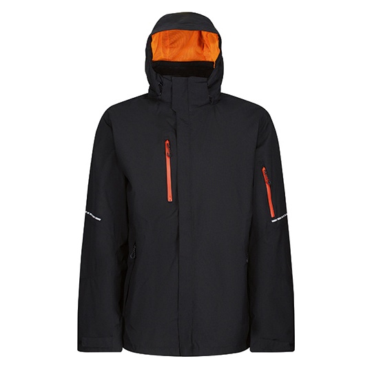 Kurtka Wodoodporna Oddychajaca Stretch RG5110 - Black & Magma Orange