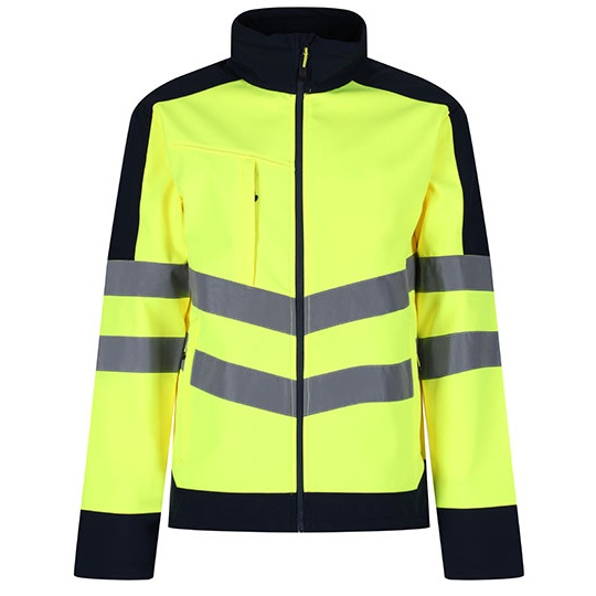 Kurtka Softshell Wodoodporna Oddychająca Hi-Vis RG625 - Yellow & Navy