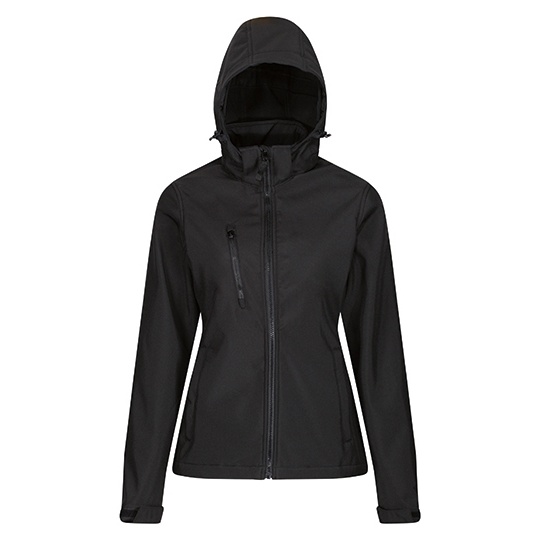 Kurtka Damska Slim Softshell 3-warstwowa Wodoodporna Oddychajaca RG702 - Black & Black