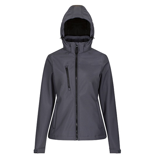 Kurtka Damska Slim Softshell 3-warstwowa Wodoodporna Oddychajaca RG702 - Seal Grey & Black