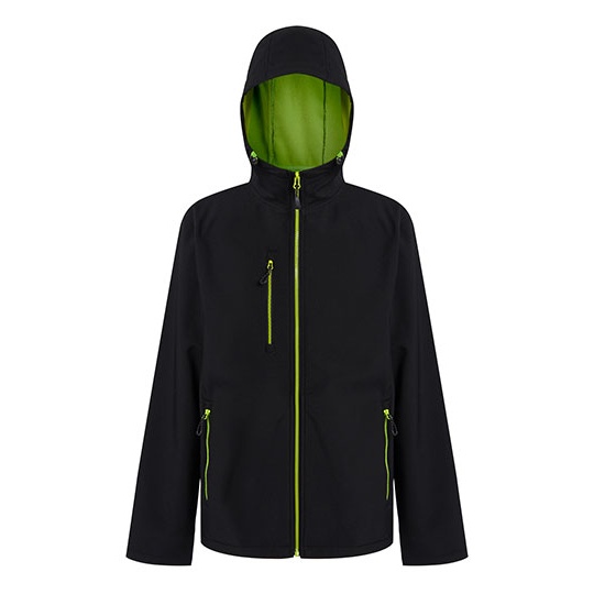 Kurtka Softshellowa Wiatroodporna Wodoodporna RG705 - Black & Lime