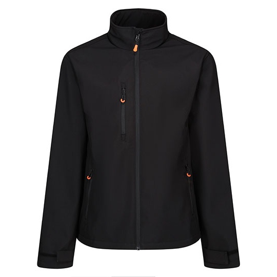 Kurtka Softshellowa Wodoodporna XPT z Recyklingu RG739 - Black & Magma Orange