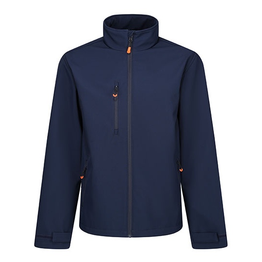 Kurtka Softshellowa Wodoodporna XPT z Recyklingu RG739 - Navy & Magma Orange