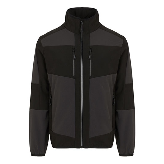 Kurtka Softshell Unisex RG753 - Ash (Heather) & Black