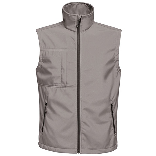 Bezrękawnik Męski Ocieplany Softshell RG848 - Seal Grey (Solid) & Black