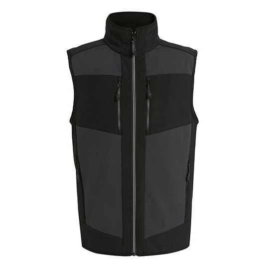 Bezrekawnik Softshell 2-Warstwowy Unisex Wodoodporny Wiatroszczelny RG907 - Ash (Heather) & Black