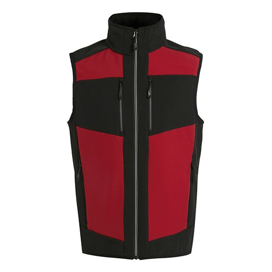 Bezrekawnik Softshell 2-Warstwowy Unisex Wodoodporny Wiatroszczelny RG907 - Classic Red & Black