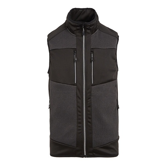 Bezrekawnik Unisex Polarowy Elastyczny z Recyklingu RG914 - Ash (Heather) & Black