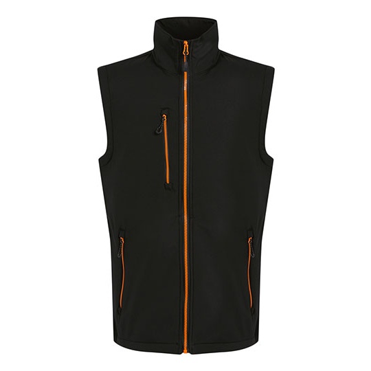 Bezrekawnik Softshell Wiatroodporny Wodoodporny RG915 - Black & Orange Pop