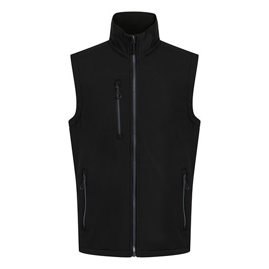 Bezrekawnik Softshell Wiatroodporny Wodoodporny RG915 - Black & Seal Grey