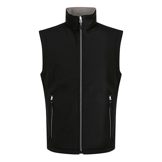 Bezrekawnik Softshellowy Wiatroodporny Wodoodporny RG925 - Black & Mineral Grey