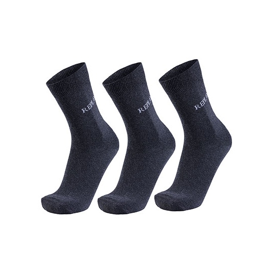 Skarpetki Meskie Prazkowane Zestaw 3 Par RP100632 - Dark Grey Melange & Grey