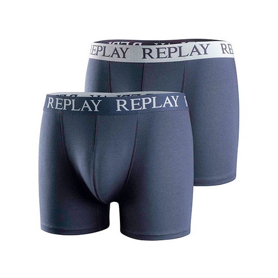 Bokserki Meskie Slim Fit Bawelniane Elastyczne RP101005 - Dark Blue & White